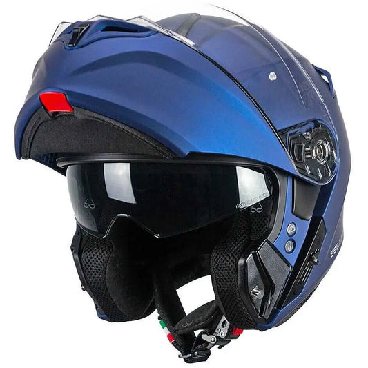 CGM 568A BER MONO Moto Modulari Caschi Blu Satinato 