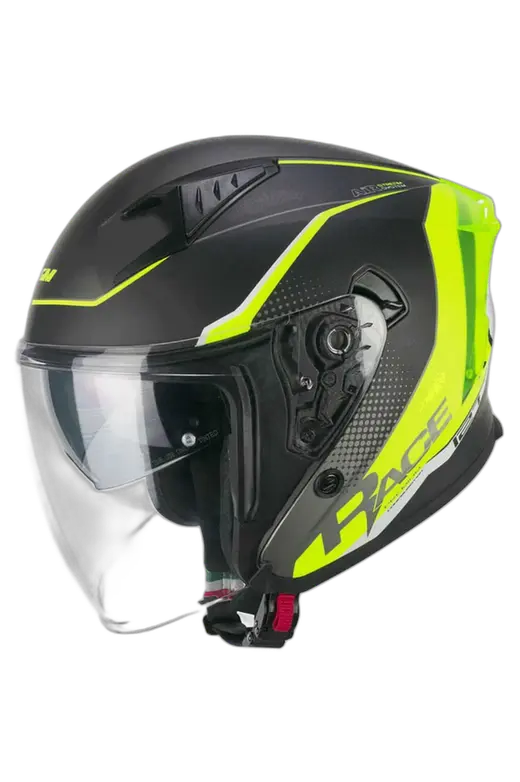 CGM 127G DEEP RACE Motociclo Jet Caschi Grafite Giallo fluo opaco 