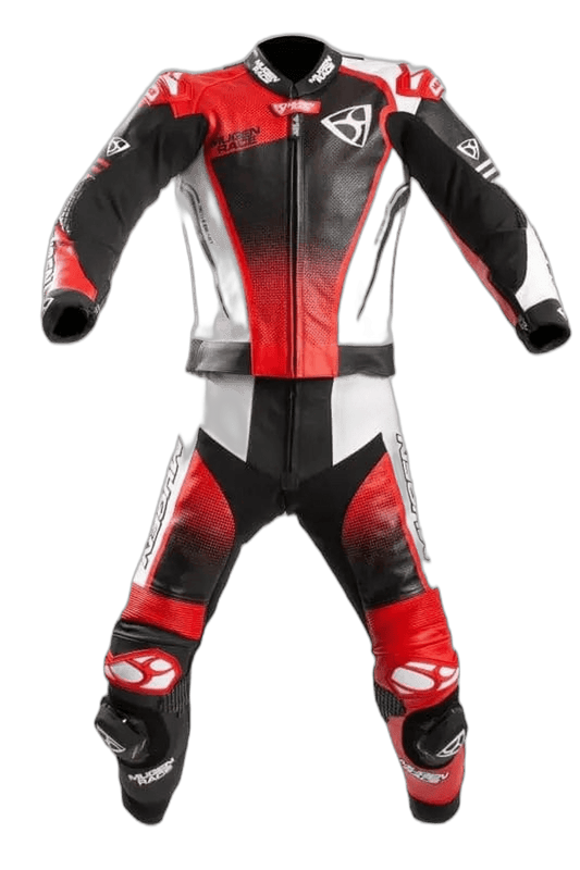 MUGENRACE MNR-2402 SIDEGUN 2 pezzi Tuta pelle Nero Bianco Rosso 
