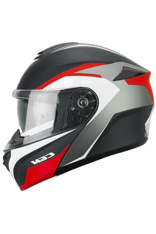 CGM 568G Ber Dresda Moto Modulare Caschi Nero Rosso opaco 