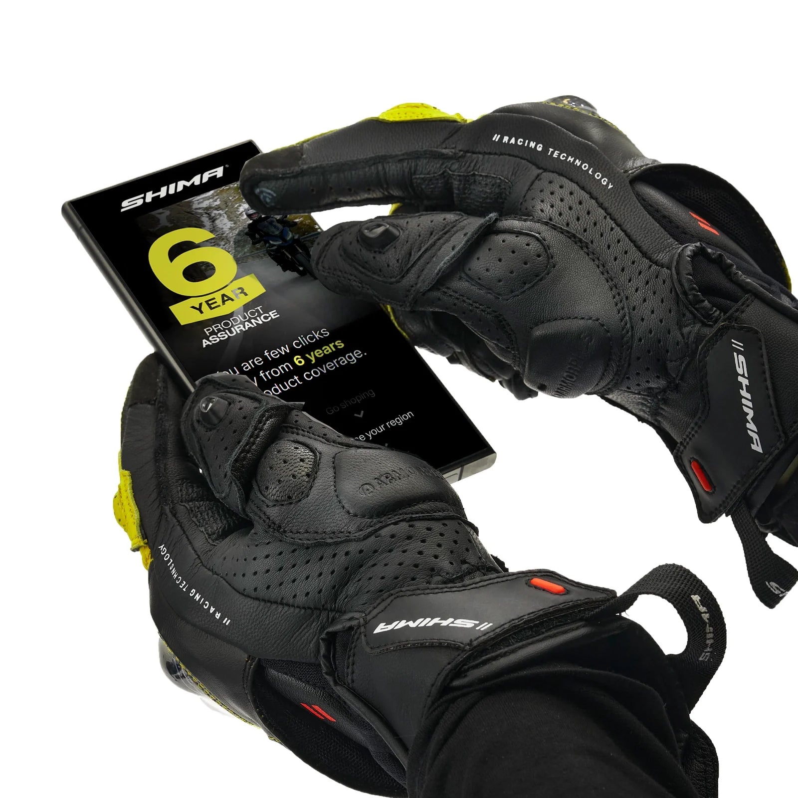SHIMA XRS-3 GUANTI CORTI DA CORSA UOMO NERO GIALLO FLUO