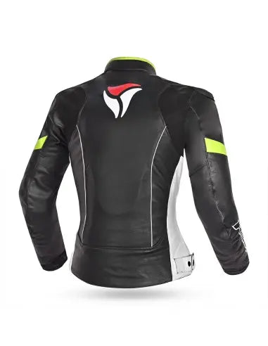 R-TECH -Tom Rider donna Giacca in pelle Negro/Blanco/Farina di Amarillo - Yamoto.it