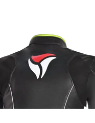 R-TECH -Tom Rider donna Giacca in pelle Negro/Blanco/Amarillo 