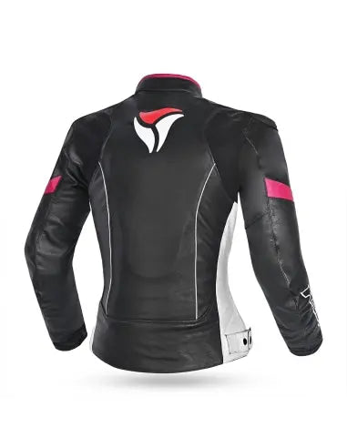 R-TECH -Tom Rider donna Giacca in pelle Negro/Blanco/Fuschia - Yamoto.it
