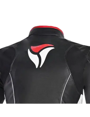 R-TECH -Tom Rider donna Giacca in pelle Negro/Blanco/Rosso 