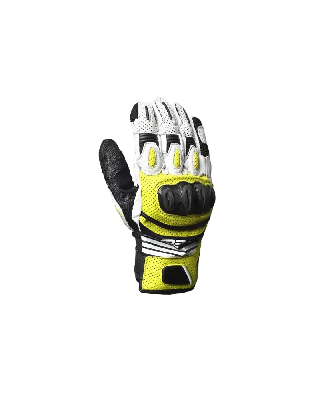 R-TECH - GUANTE PIEL ROCCO Racing Nero/Amarillo Farina 