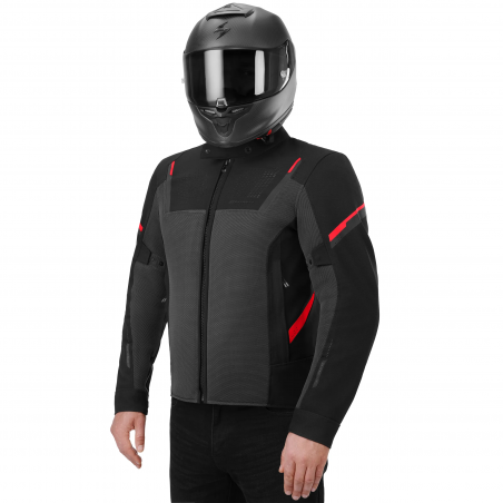 SHIMA RUSH 3.0 CHAQUETA DE MOTO HOMBRE GRIS/ROJO 
