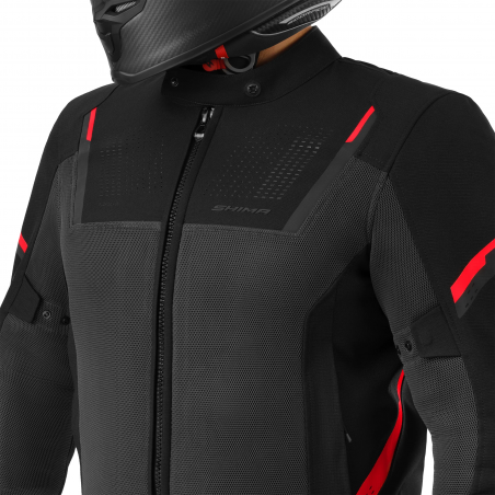 SHIMA RUSH 3.0 CHAQUETA DE MOTO HOMBRE GRIS/ROJO 