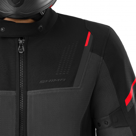 SHIMA RUSH 3.0 CHAQUETA DE MOTO HOMBRE GRIS/ROJO 