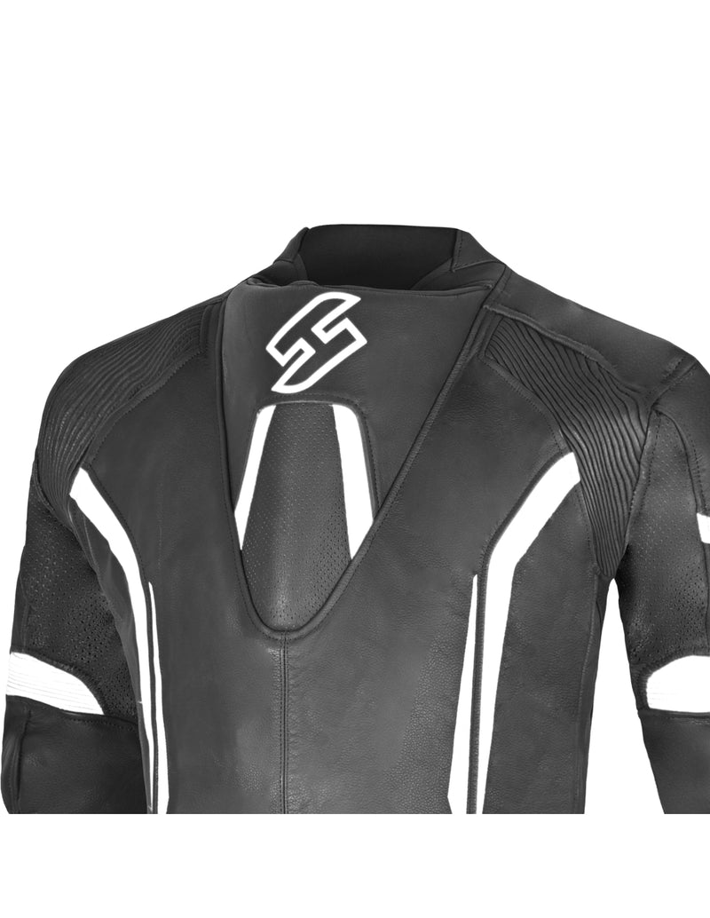 Shua Infinity Nero Bianco 1PC Tute da Moto in Pelle Uomo SOLO ONLINE