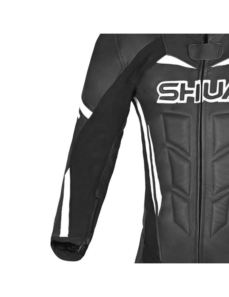 Shua Infinity Nero Bianco 1PC Tute da Moto in Pelle Uomo SOLO ONLINE