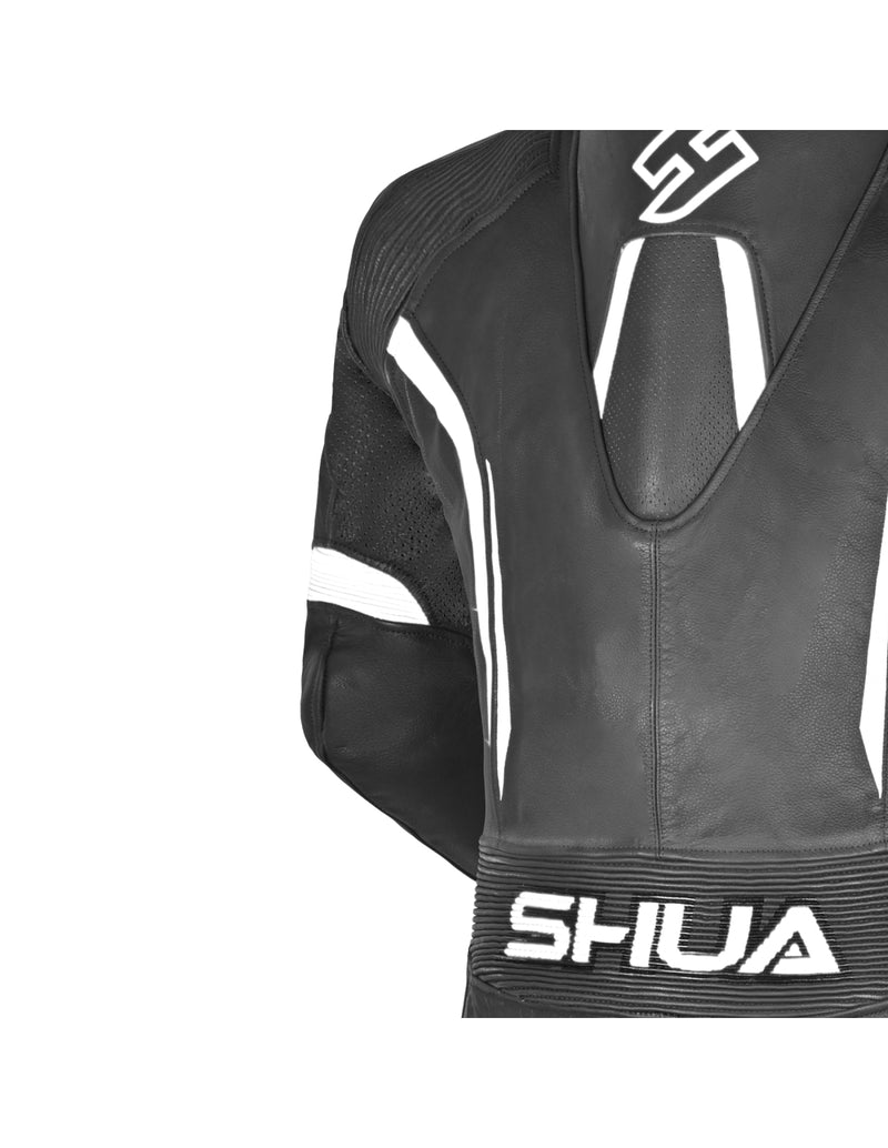 Shua Infinity Nero Bianco 1PC Tute da Moto in Pelle Uomo SOLO ONLINE