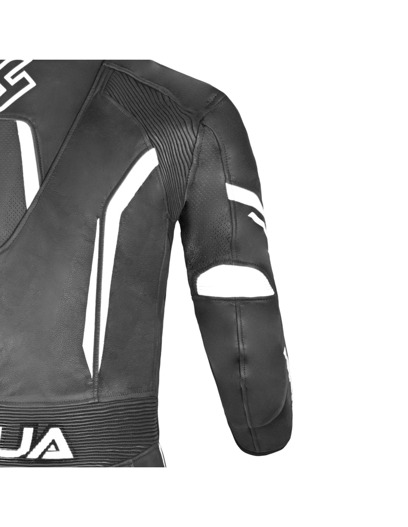 Shua Infinity Nero Bianco 1PC Tute da Moto in Pelle Uomo SOLO ONLINE