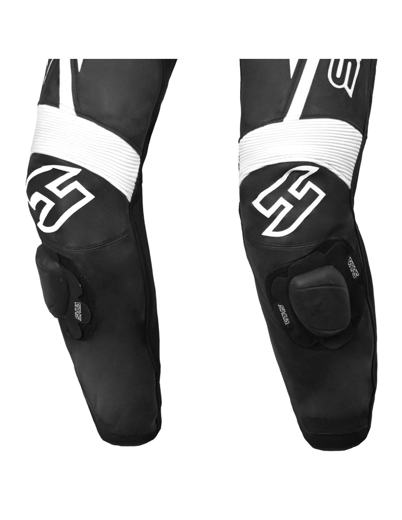 Shua Infinity Nero Bianco 1PC Tute da Moto in Pelle Uomo SOLO ONLINE