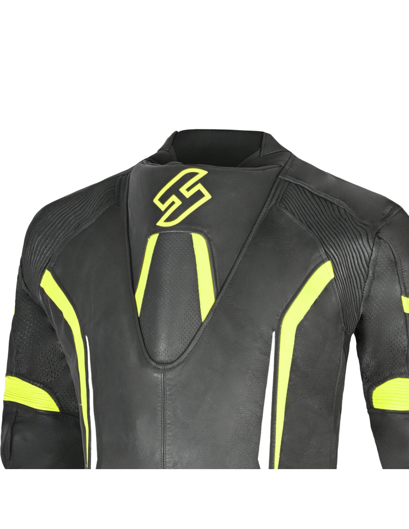 Shua Infinity Nero Giallo/Flu 1PC Tute da Moto in Pelle Uomo SOLO ONLINE