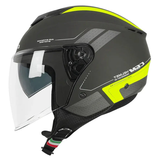 CGM 126G IPER CITY Moto Jet Caschi Grafite Fluo Giallo