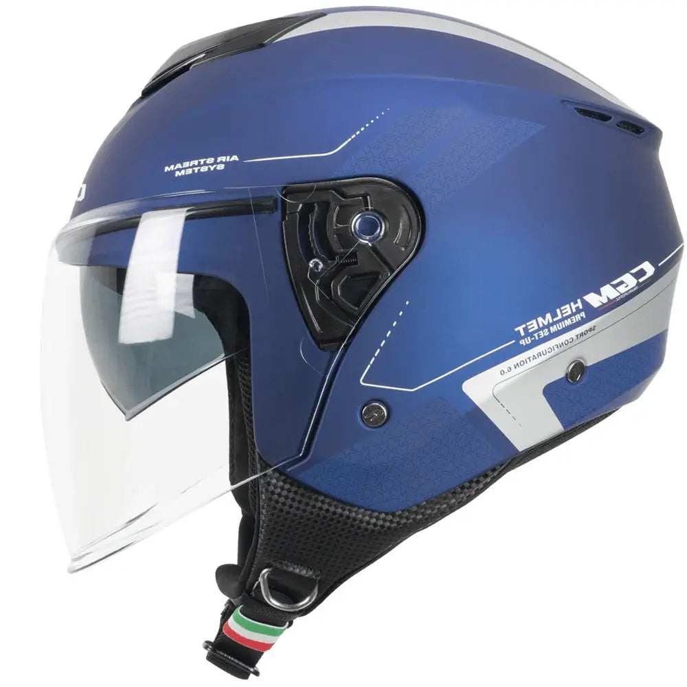 CGM 126G IPER CITY Moto jet Caschi Moto Blu