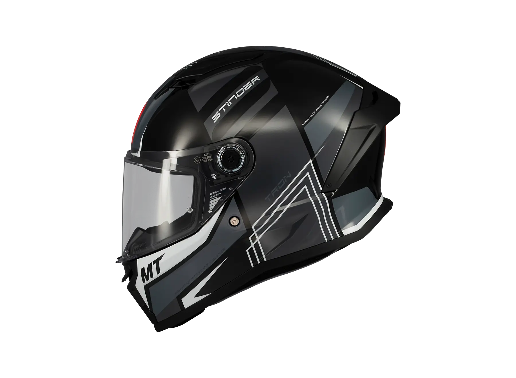 MT Stinger 2 Tron B12 Lucido Moto Integrale sportivo Caschi