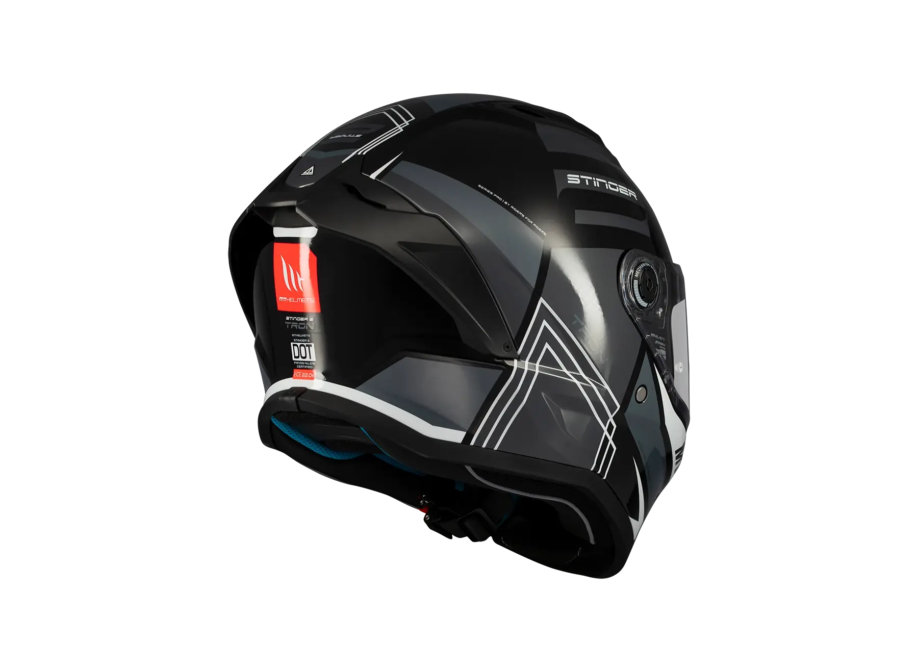 MT Stinger 2 Tron B12 Lucido Moto Integrale sportivo Caschi