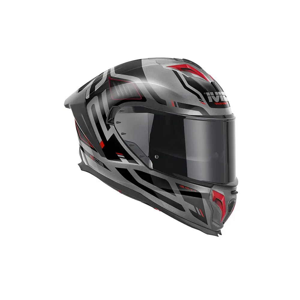 GIVI 50.3 QUASAR Casco Integral Para Moto Titanio Rojo Negro