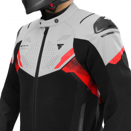 SHIMA STX AIR CHAQUETA DE MOTO HOMBRE GRIS/ROJO 