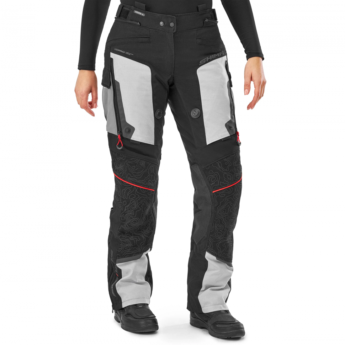 SHIMA TRACKER TURISMO DE MOTO LADY PANTALON CLARO GRIS 