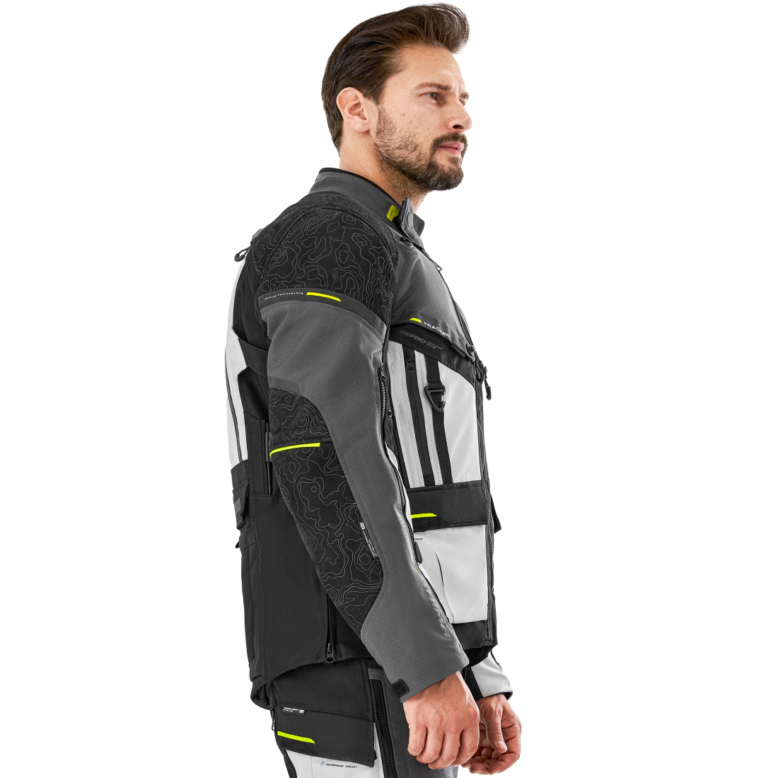 SHIMA TRACKER GIACCA DA MOTO TURISTICA UOMO GRIGIO GIALLA 