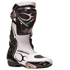 MUGENRACE Sphantom 3 Stivali Moto Sportivi Nero Bianco