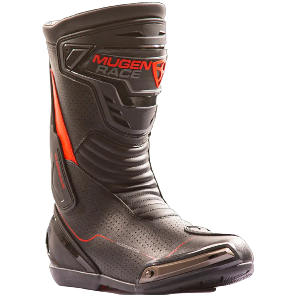 MUGENRACE BOT-MNR-2393 Bici Sportiva Velocità Stivali Nero Rosso 