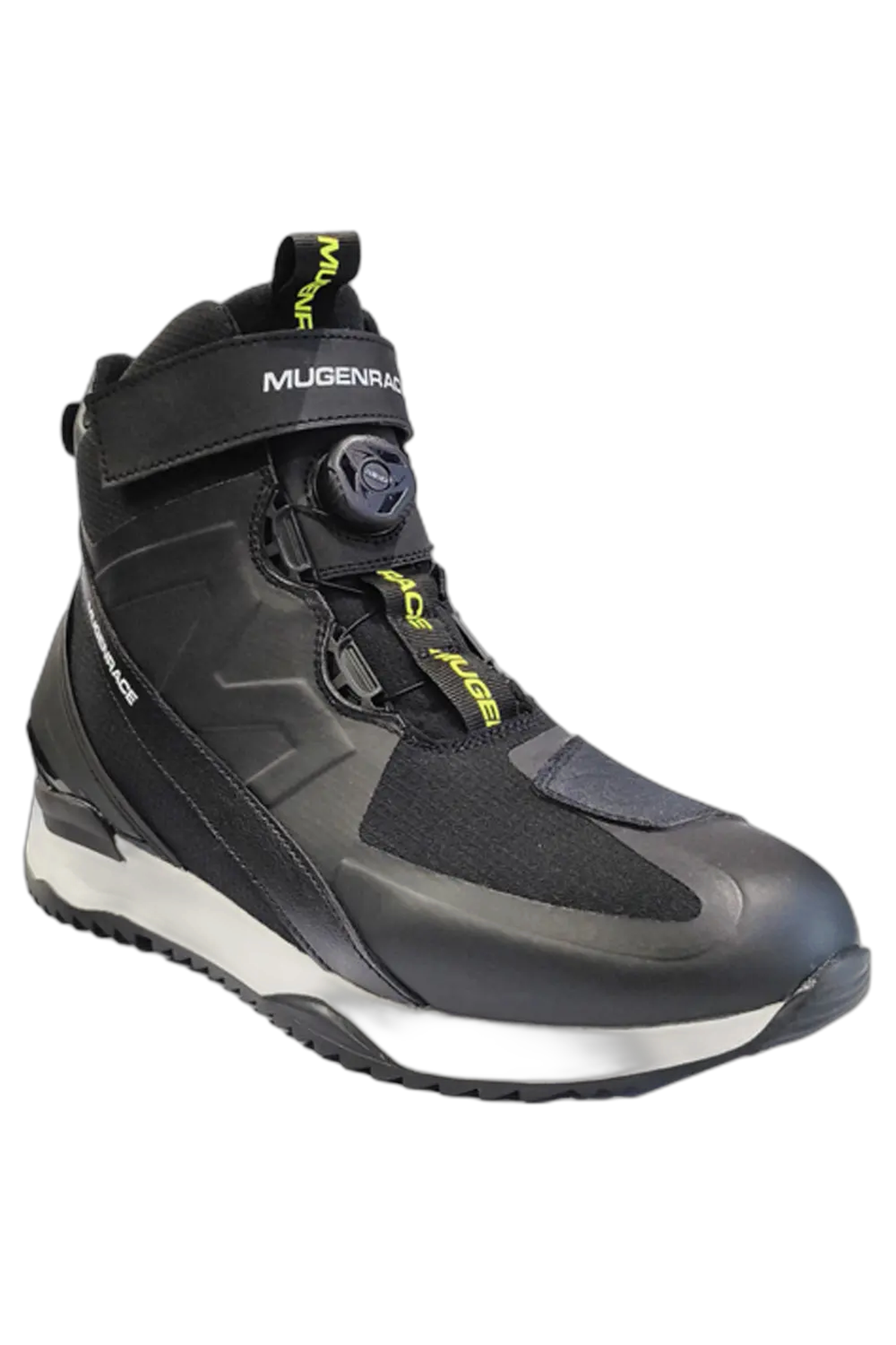 MUGENRACE BOT-MNR-2461 Stopee Scarpe Moto Neri Giallo Fluo 