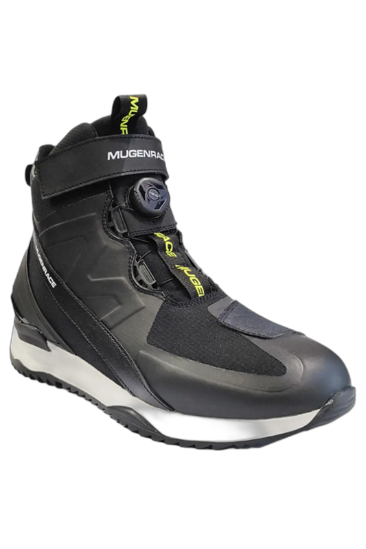 MUGENRACE BOT-MNR-2461 Stopee Scarpe Moto Neri Giallo Fluo 