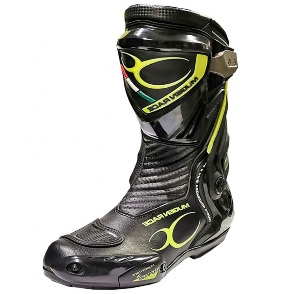MUGENRACE Sphantom 3 Stivali Moto Sportivi Nero Fluo