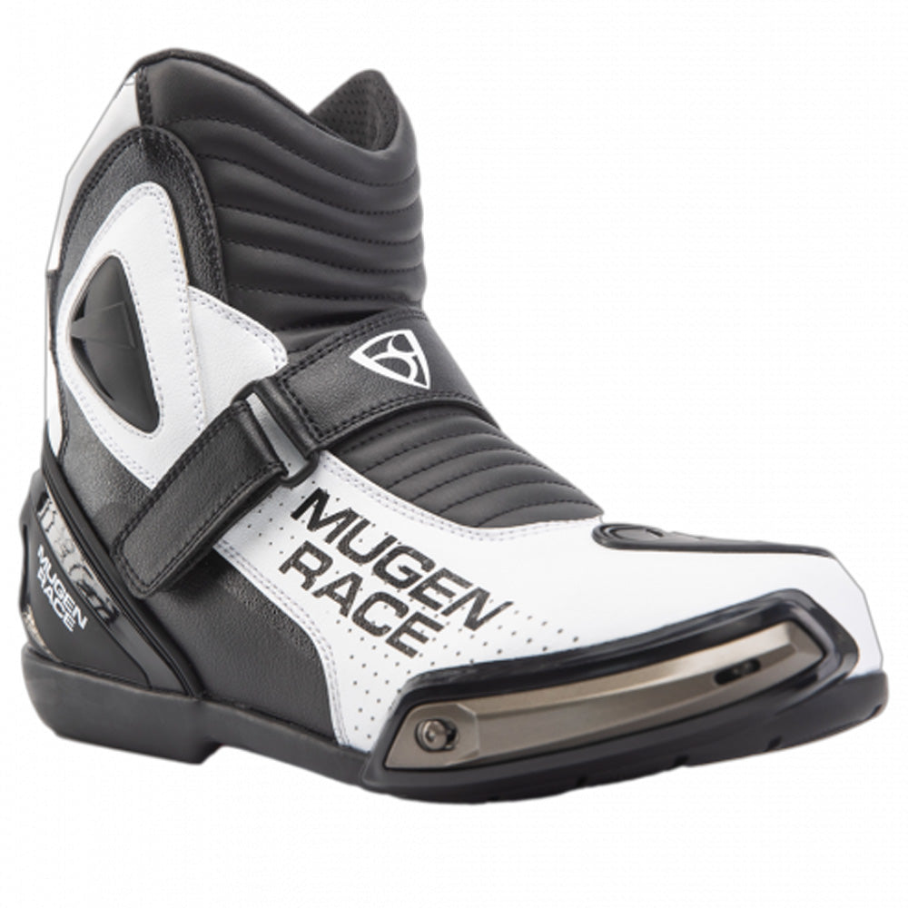 MUGENRACE MNR-2391 Hurry Moto Corti Stivali Nero Bianco 
