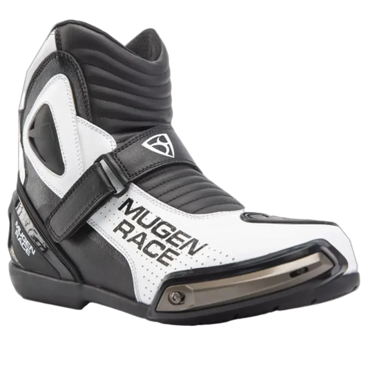 MUGENRACE MNR-2391 Hurry Moto Corti Stivali Nero Bianco 