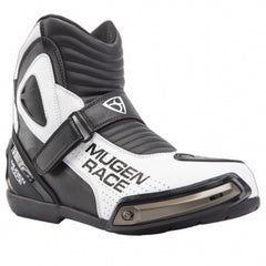 MUGENRACE MNR-2391 Hurry Moto Corti Stivali Nero Bianco 