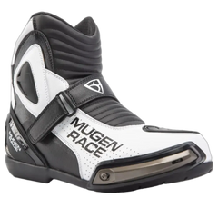 MUGENRACE MNR-2391 Hurry Moto Corti Stivali Nero Bianco 