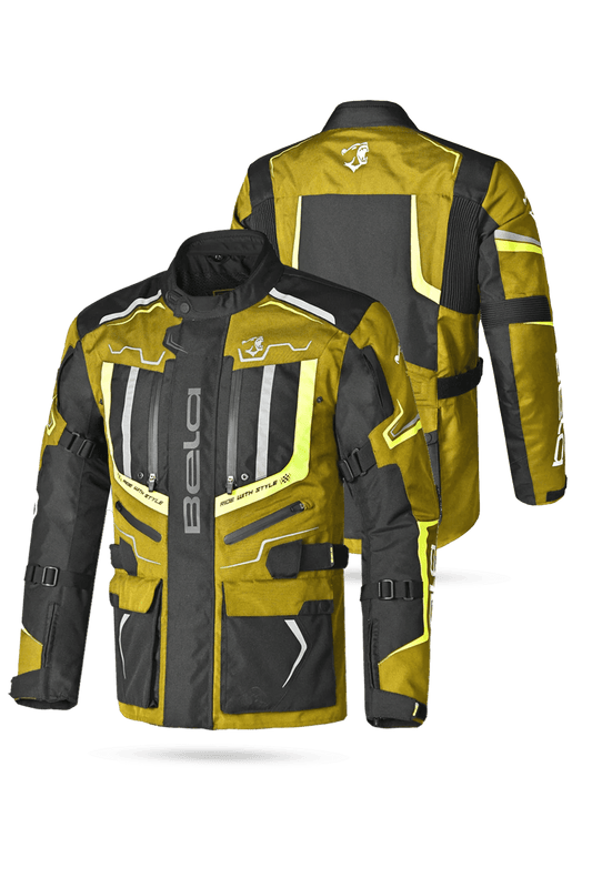 Bela Watson Giacca Touring Nera/Marrone/Giallo/Bianco 