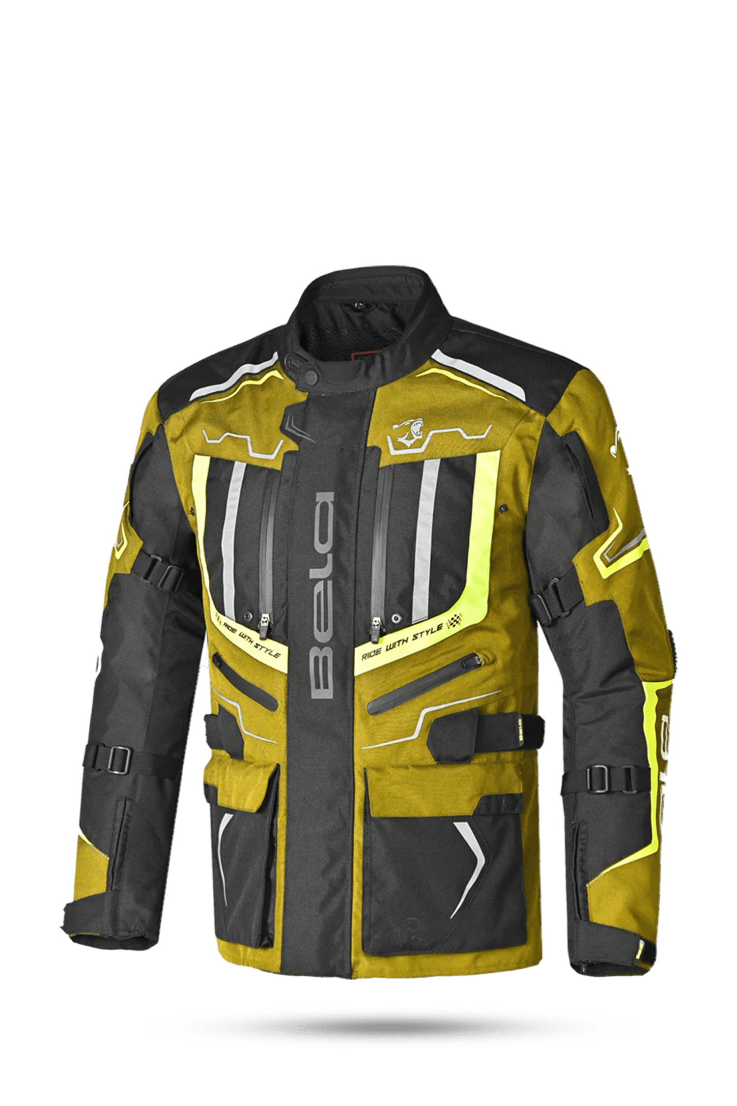 Bela Watson Giacca Touring Nera/Marrone/Giallo/Bianco 