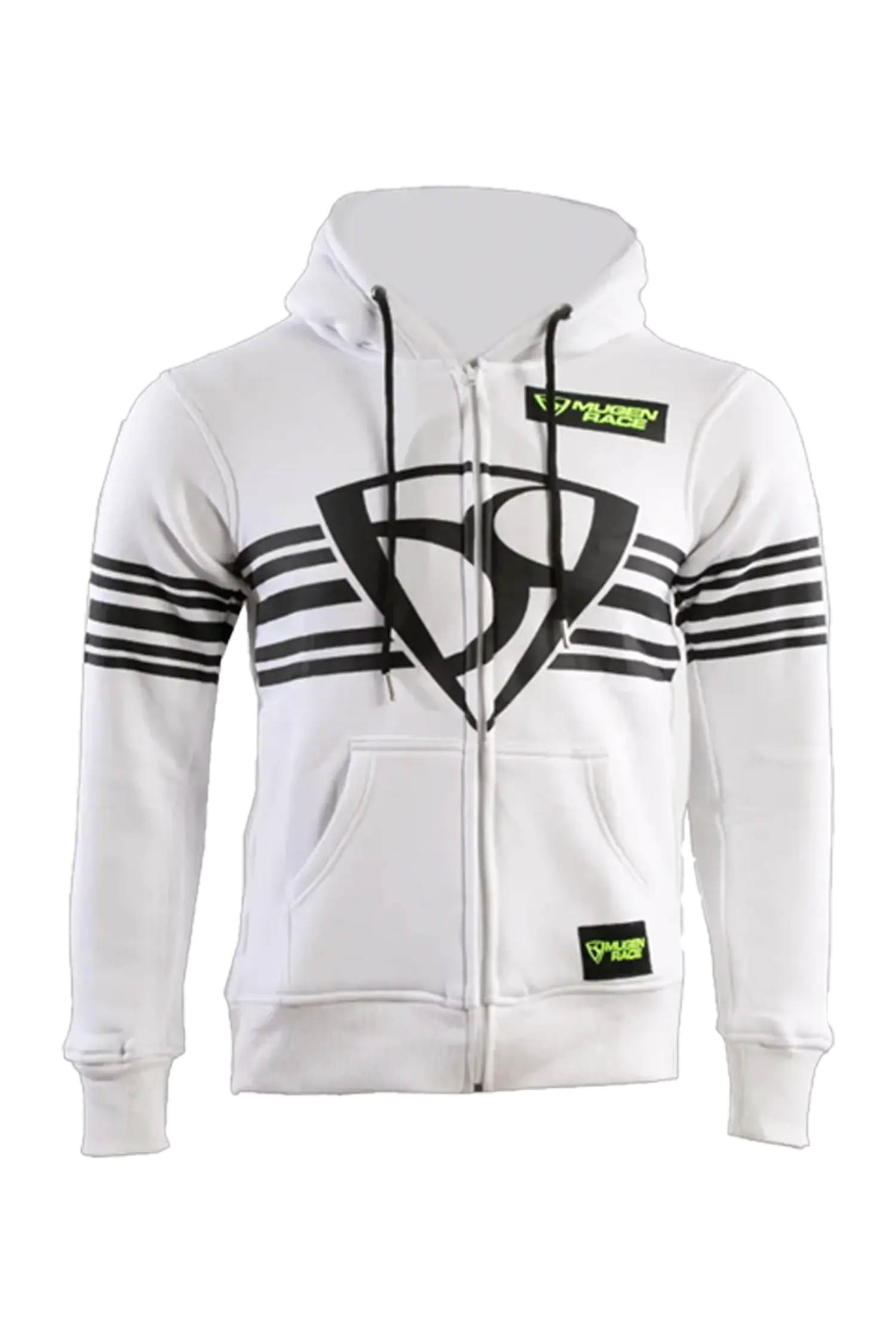 MUGENRACE H-MNR-2488 Shield Felpa Cappuccio Zip bianco 