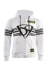 MUGENRACE H-MNR-2488 Shield Felpa Cappuccio Zip bianco 