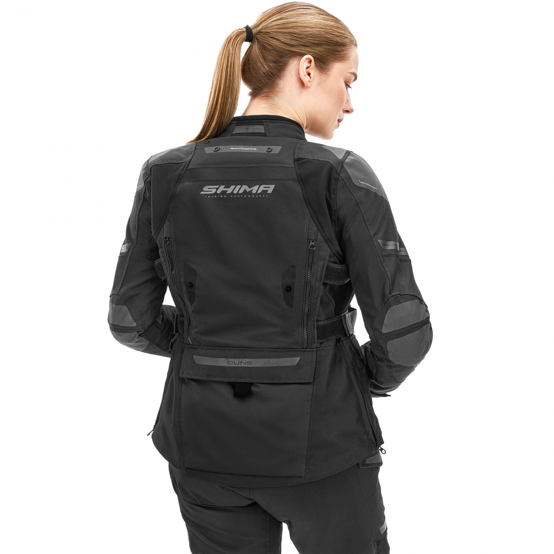 SHIMA DUNE MUJER DE TURISMO MOTO CHAQUETA TEXTIL NEGRO 