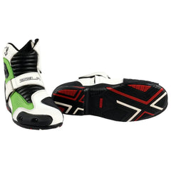 Bela Faster racing Motociclo Stivale Da Corsa Bianco Verde 