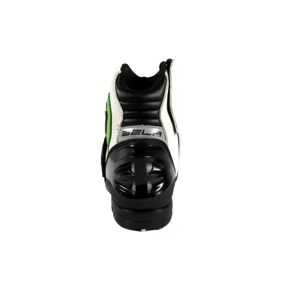 Bela Faster racing Motociclo Stivale Da Corsa Bianco Verde 