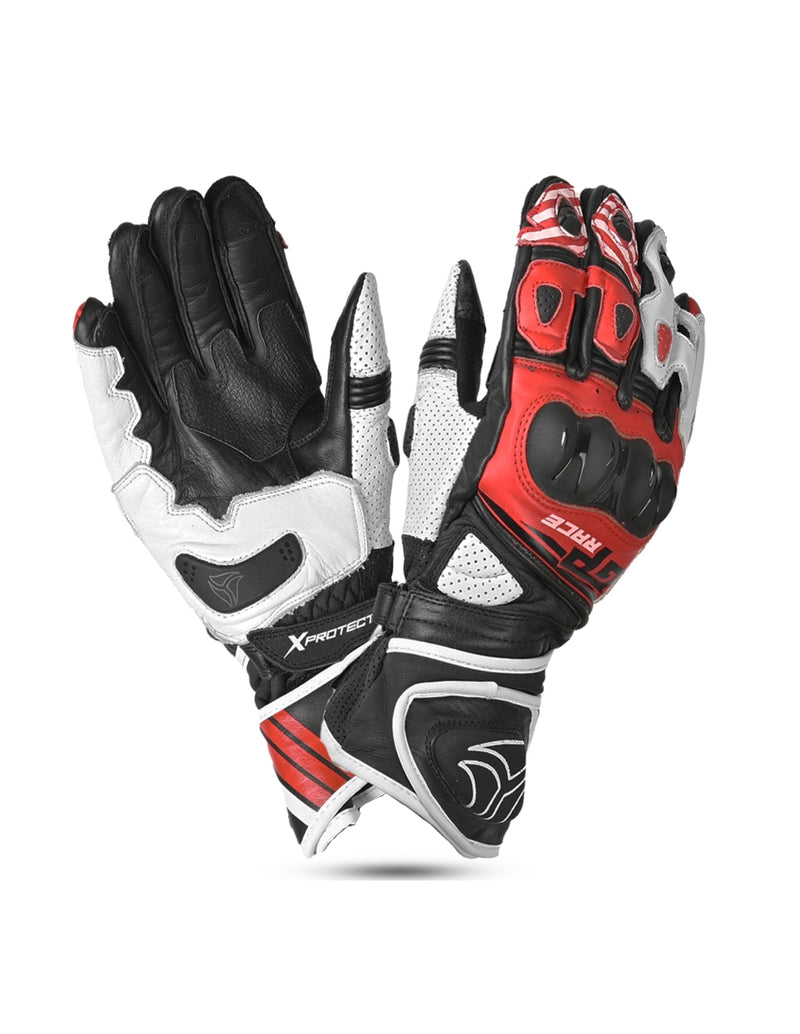 R-tech GP Racing  Guanti da corsa da uomo - NERO/ROSSO