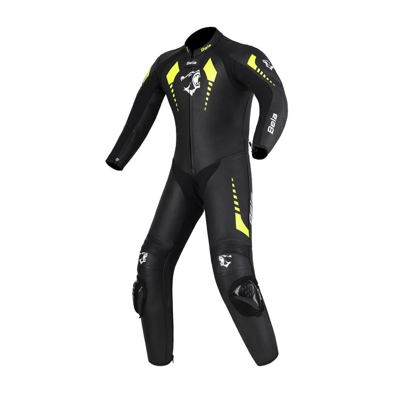 Bela Rollover  Nero giallo 1PC Tute da Moto in Pelle Bambini