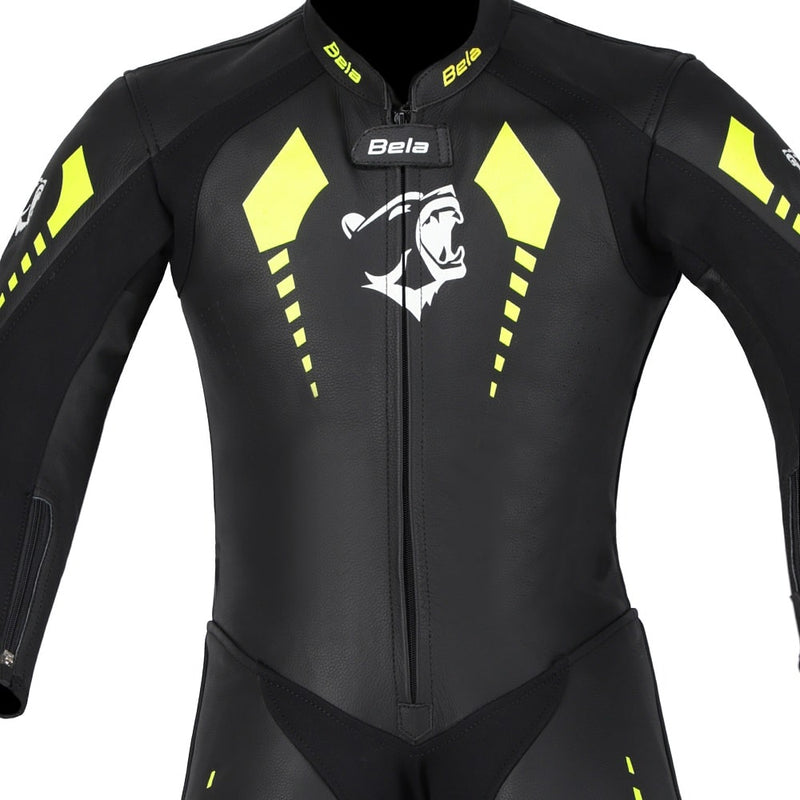 Bela Rollover  Nero giallo 1PC Tute da Moto in Pelle Bambini