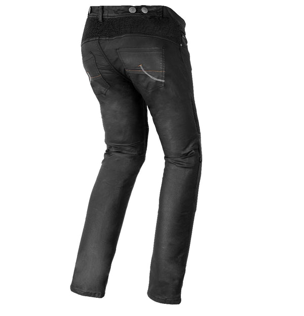 Bela Tom Men Wax Coated Denim Nero Pantaloni