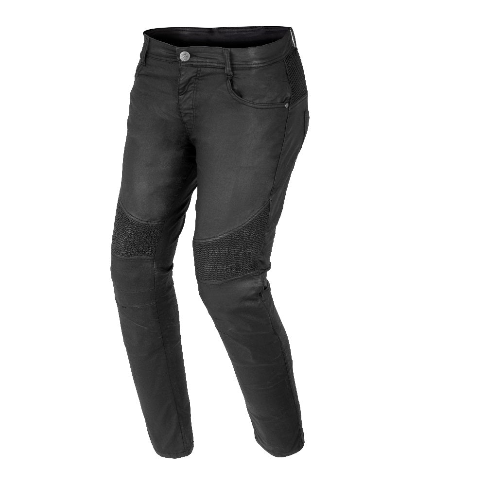 Bela Tom Men Wax Coated Denim Nero Pantaloni