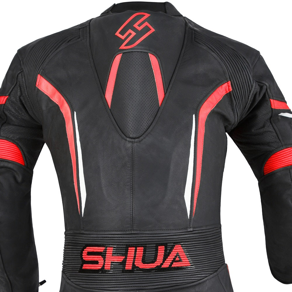 Shua Infinity Nero Rosso1PC Tute da Moto in Pelle Uomo SOLO ONLINE