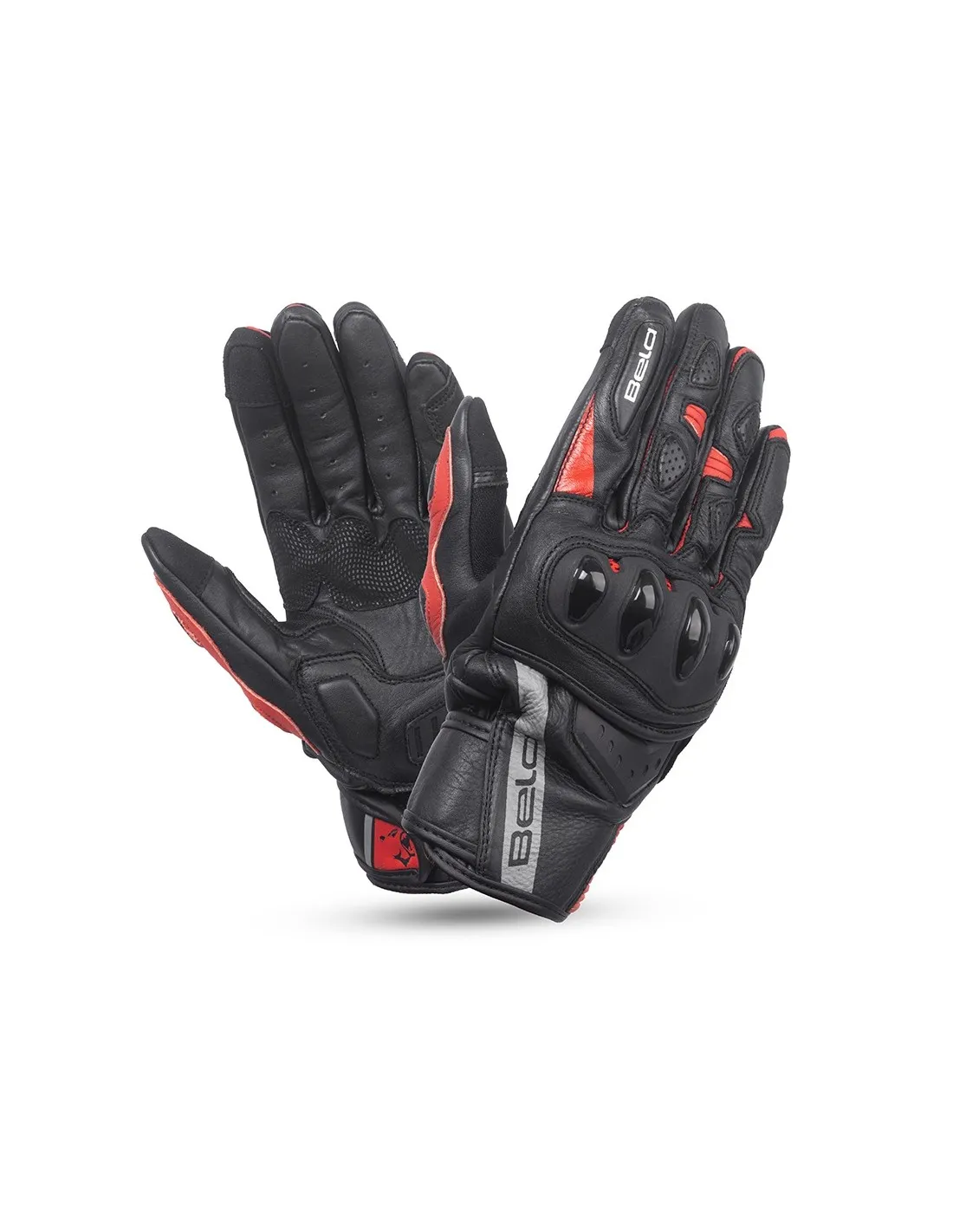 BELA Blast Guanti estivi in pelle - NERO/ROSSO